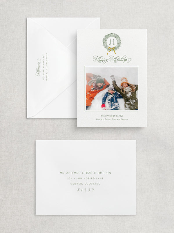 WREATH CHRISTMAS PHOTO CARD