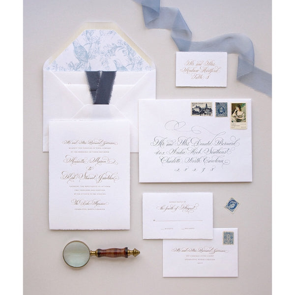 Duke Letterpress Wedding Invitation