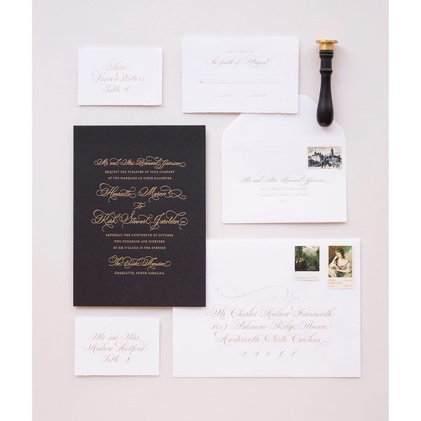Duke Letterpress Wedding Invitation