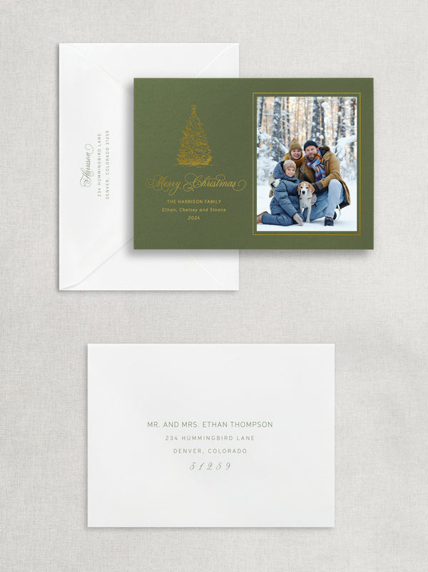 CHRISTMAS TREE FOIL PHOTO CARD