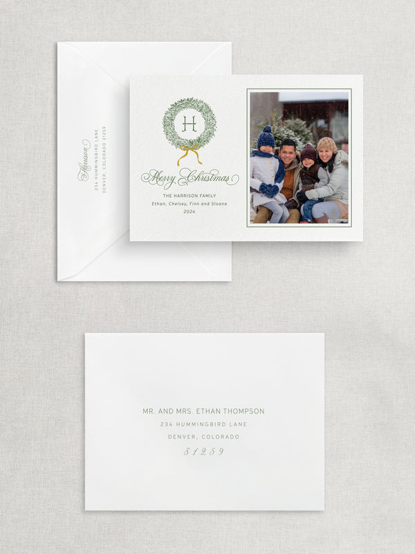 WREATH CHRISTMAS PHOTO CARD