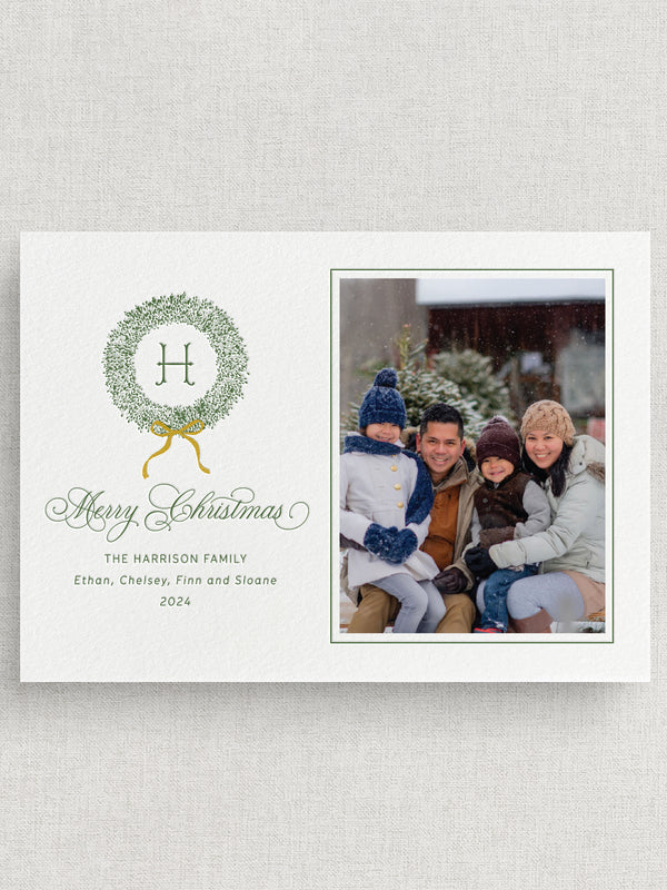 WREATH CHRISTMAS PHOTO CARD
