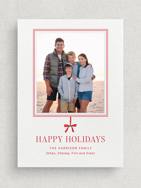 RED STRIPE CHRISTMAS PHOTO CARD