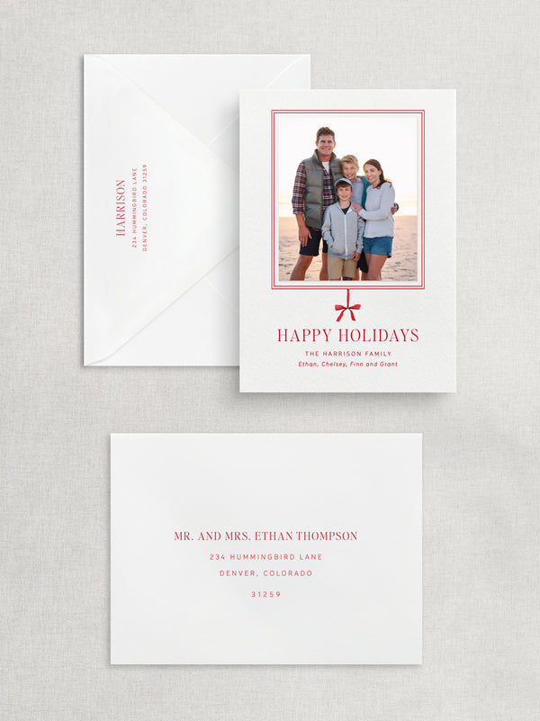 RED STRIPE CHRISTMAS PHOTO CARD