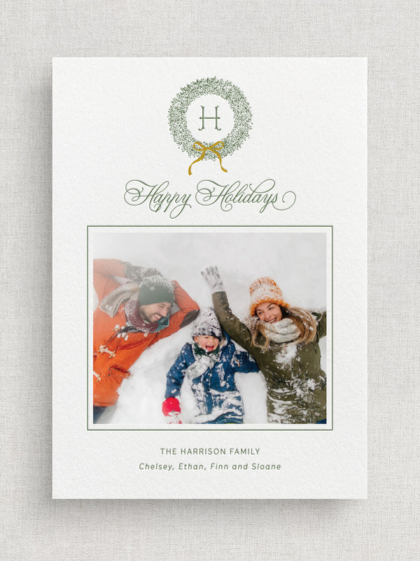 WREATH CHRISTMAS PHOTO CARD