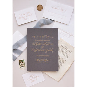 Duke Letterpress Wedding Invitation